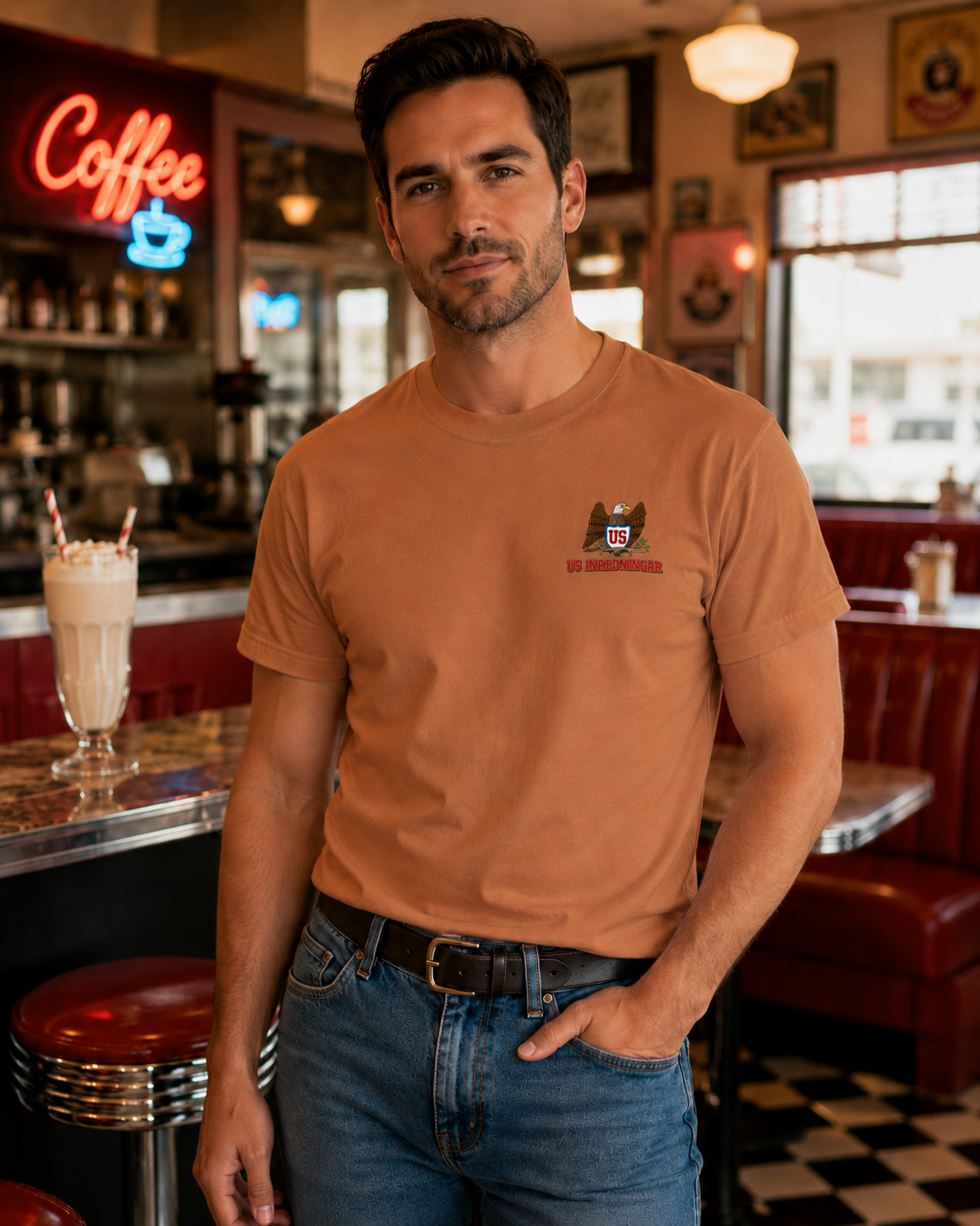 USEAGLE Wear Classic Tee – För Man Caramel