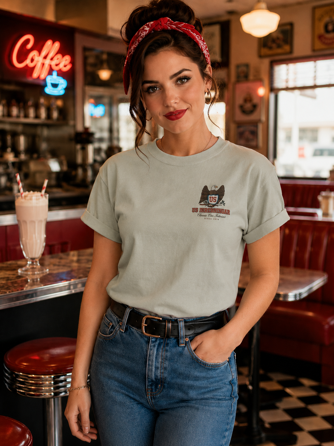 USEAGLE Wear Classic Tee – För Dam Pistachio