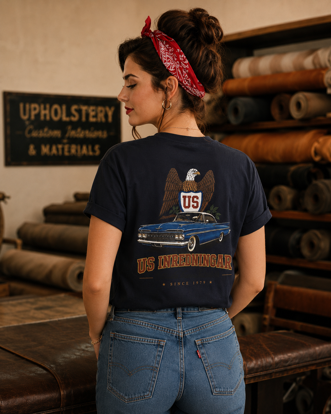 USEAGLE Wear Classic Tee – För Dam Blå