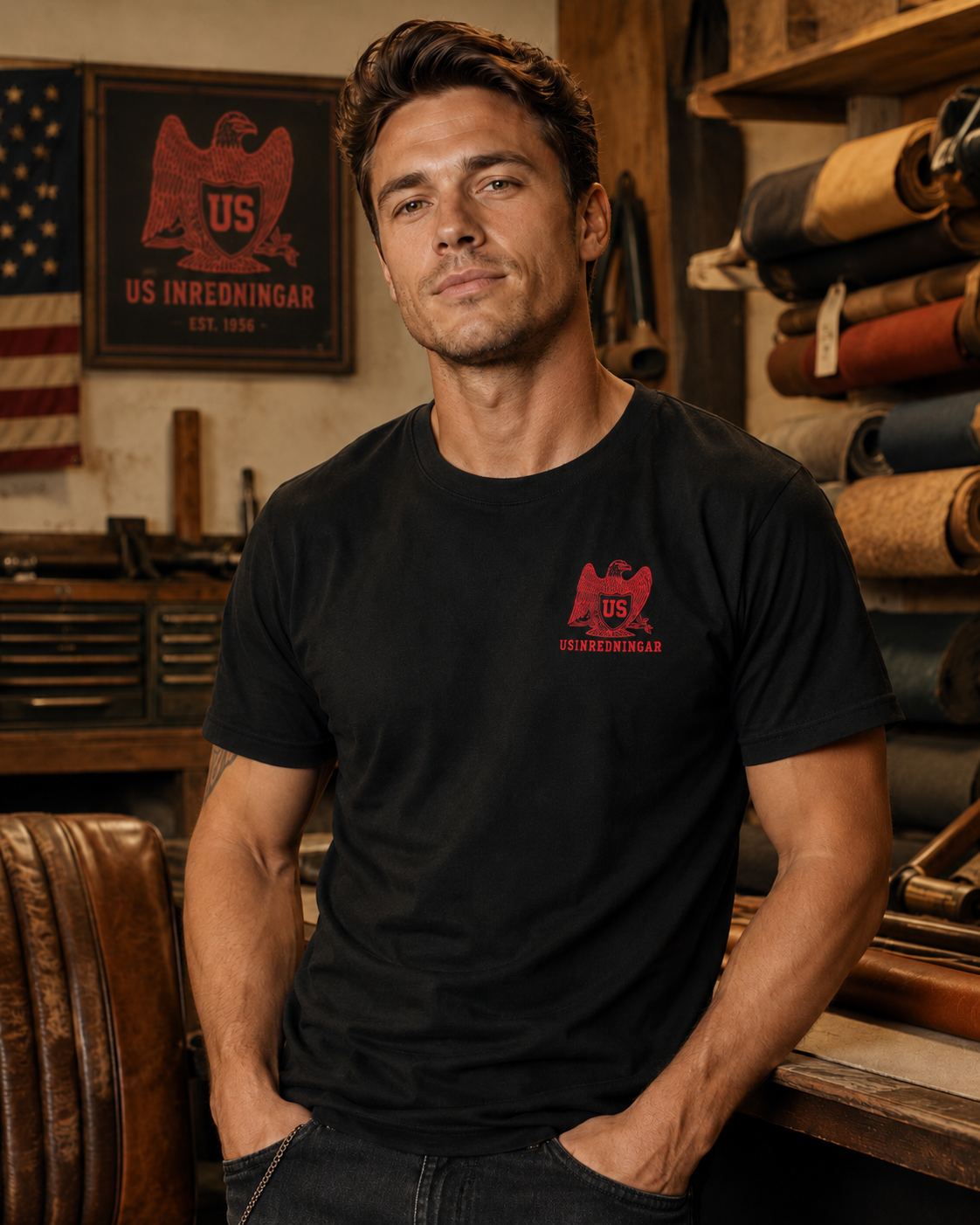 USEagle T-shirt – Svart För Man